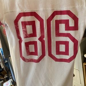 Pink brand short sleeve white w red t shirt